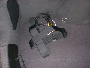 Completed Boot Moun2t.jpg - I used velcro to hold the CPU in the rear of the car. This was a cheap but effective mounting solution